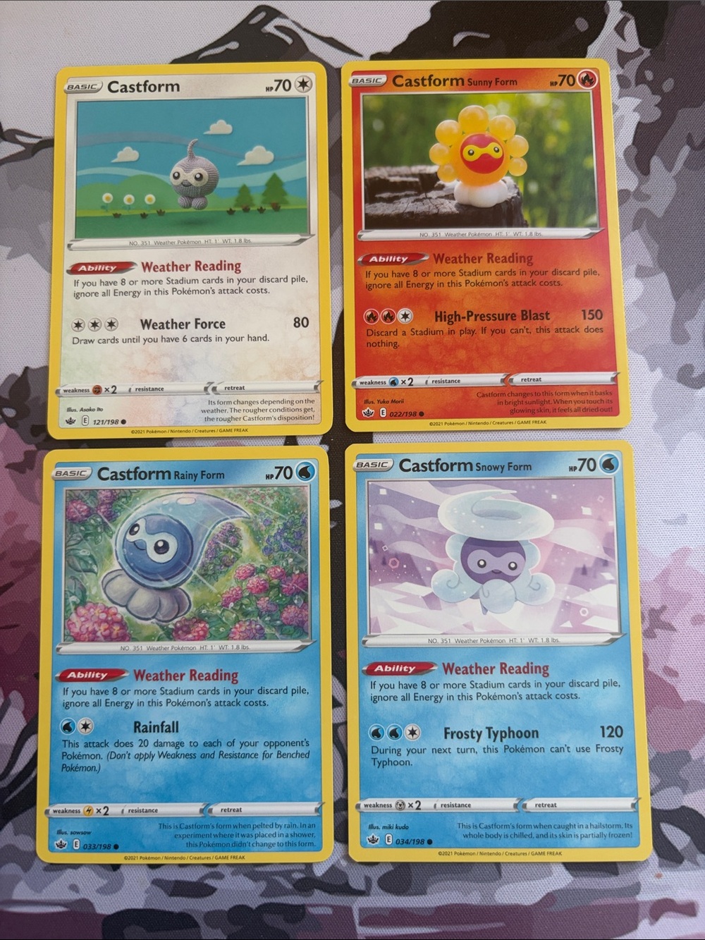 Castform Complete Forms Lot | 4 Pokémon Cards | Sunny, Rainy & Snowy | ✨5/$25✨
